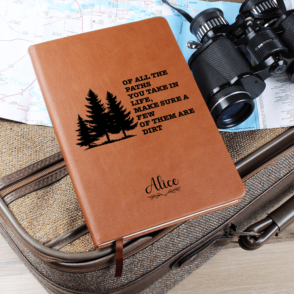 Personalized Leather Journal | Camping Gift | Forest Gift | Outdoor Gift | Custom Leather Notebook