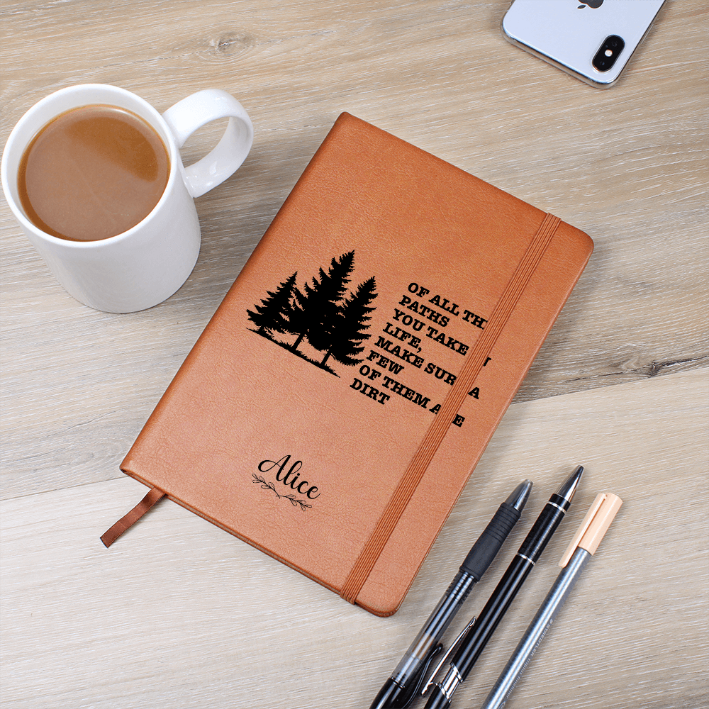 Personalized Leather Journal | Camping Gift | Forest Gift | Outdoor Gift | Custom Leather Notebook