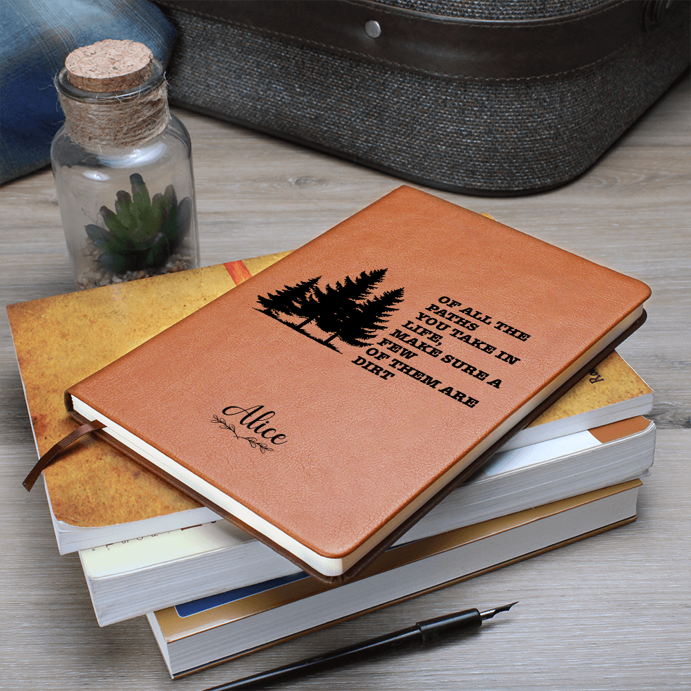 Personalized Leather Journal | Camping Gift | Forest Gift | Outdoor Gift | Custom Leather Notebook
